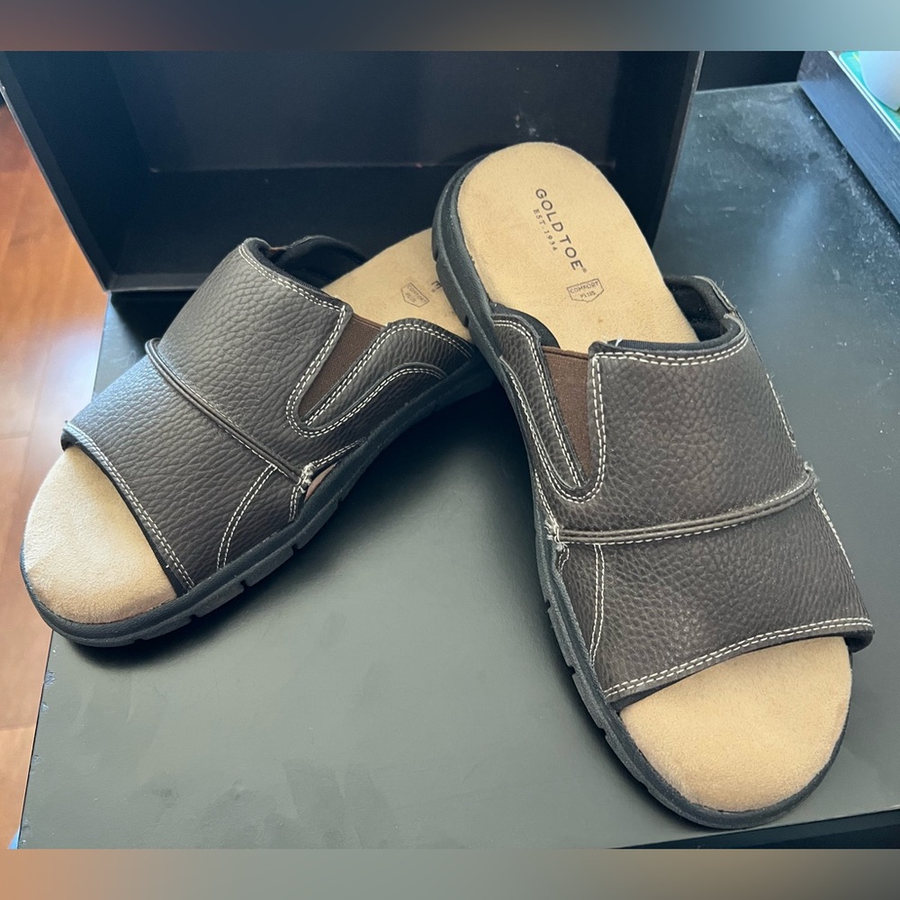 Gold Toe Brown Sandals Casual Comfort